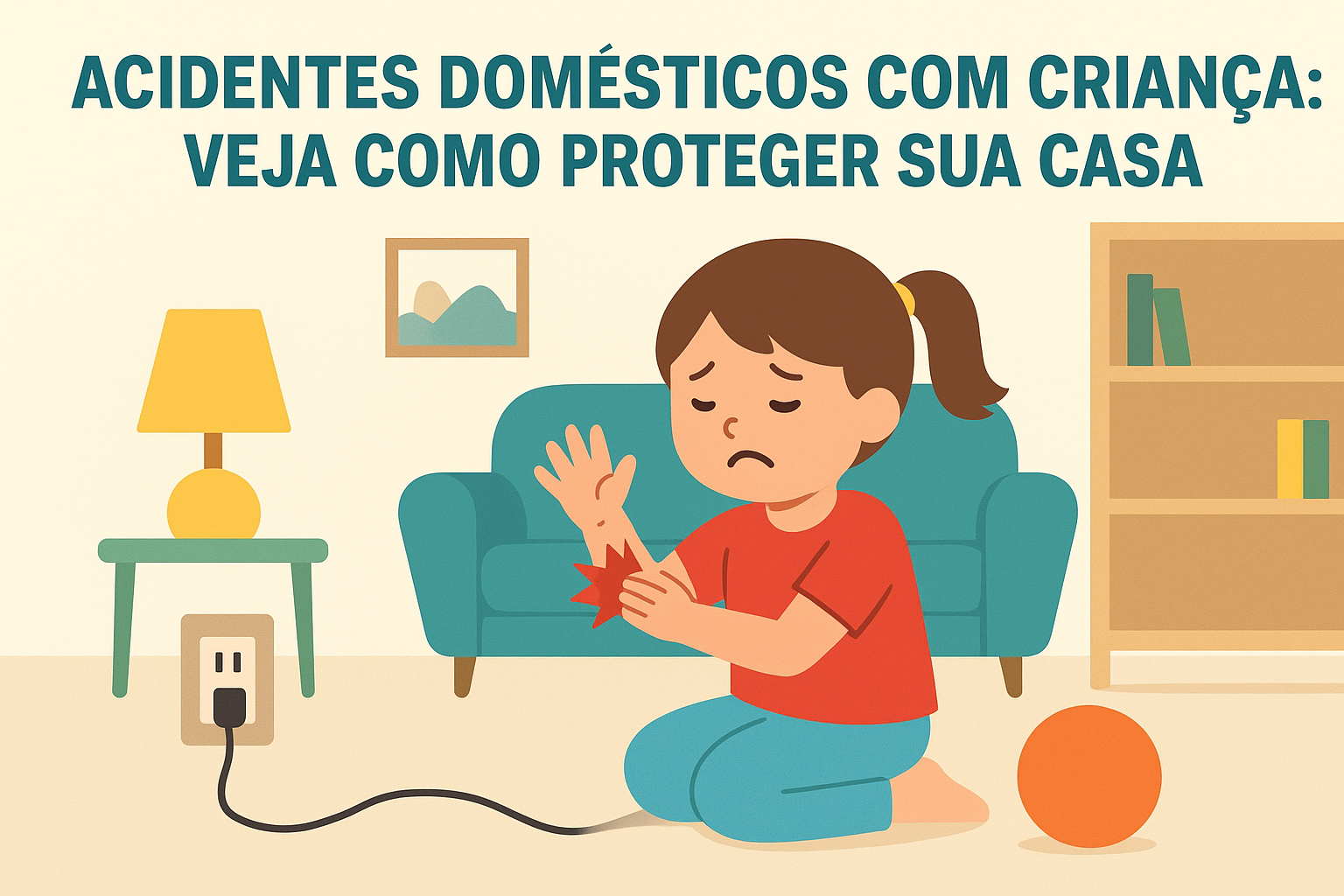 criança brincando em ambiente doméstico seguro evitando acidentes domésticos