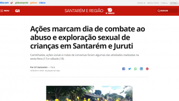 Ações marcam dia de combate ao abuso e exploração sexual de crianças em Santarém e Juruti