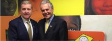 Mr. Pat Breen, Ministro de Estado do Comércio da Irlanda, e Carlos Tilkian, Presidente da Fundação Abrinq