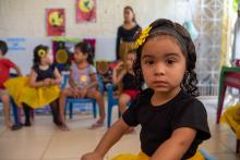 Aluna da creche Pequena Bia