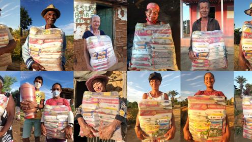 Doações de cestas básicas realizadas pela Fundação Abrinq chegam ao Sertão da Bahia