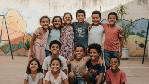 Crianças posando para foto